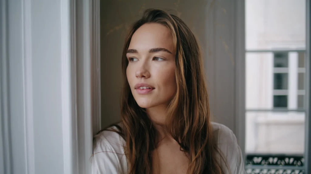Woman looking to the side
